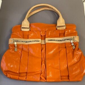 See By Chloe Orange Patent Day Tripper Shoulder Tote Bag